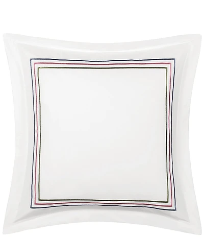 Piper & Wright Savannah Embroidered Bordered Flange Trim Euro Sham