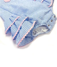 Pippa & Julie Baby Girls Cotton Portia Gingham Sleeveless Square Neck Ruffle Bubble