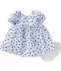 Pippa & Julie Baby Girls Emilia Puffed-Sleeve Floral/Striped Empire-Waist Dress