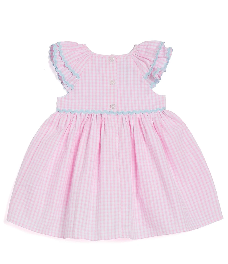 Pippa & Julie Baby Girls Dahlia Gingham-Printed Flutter-Sleeve Fit-And-Flare Dress