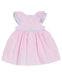 Pippa & Julie Baby Girls Dahlia Gingham-Printed Flutter-Sleeve Fit-And-Flare Dress