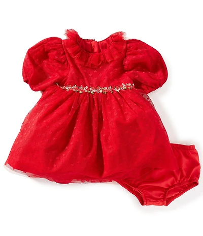 Pippa & Julie Baby Girls Lilia Short Sleeve Fit-And-Flare Dress