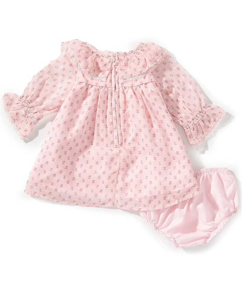 Pippa & Julie Baby Girls Long Sleeve Ditsy Floral Print Dress