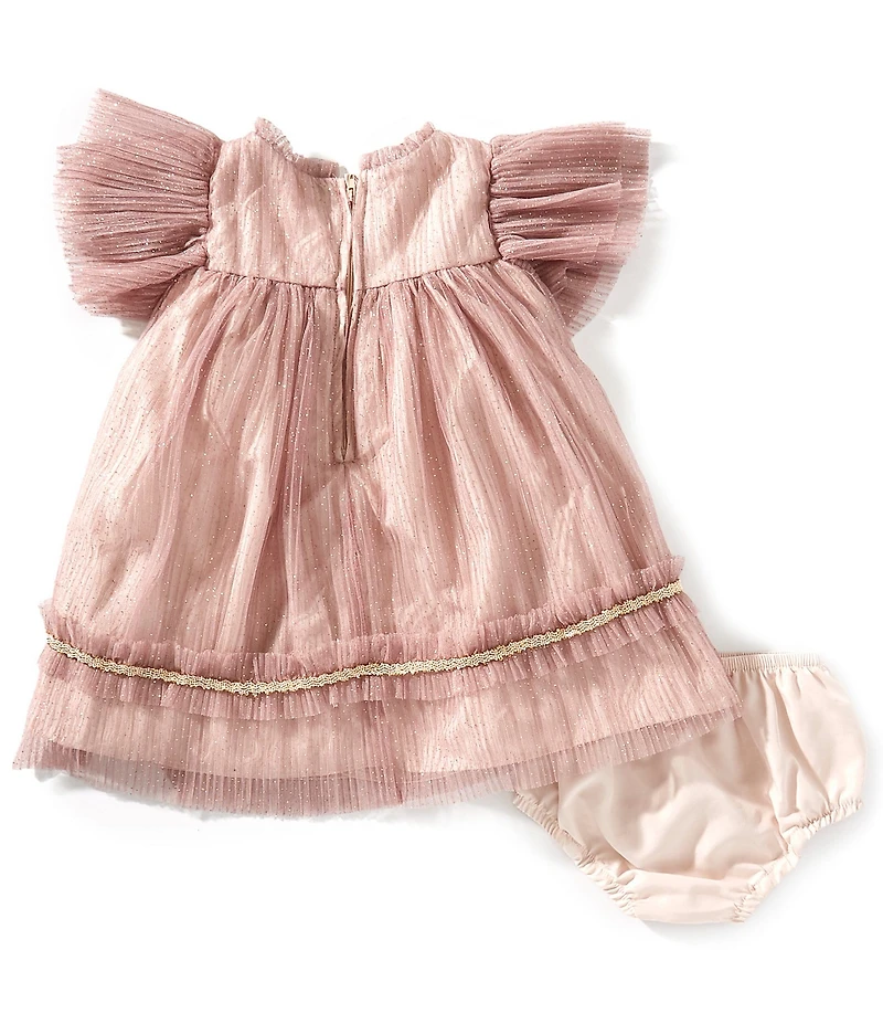 Pippa & Julie Baby Girls Remy Sheer-Flutter-Sleeve Sparkle Mesh Float Dress