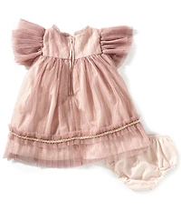 Pippa & Julie Baby Girls Remy Sheer-Flutter-Sleeve Sparkle Mesh Float Dress