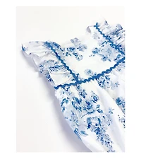 Pippa & Julie Baby Girls Ruffle Sleeve Aimee Floral Clip Dot Bubble Romper