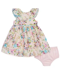 Pippa & Julie Baby Girls Short Puff Sleeves Ashley Floral Clip Dress