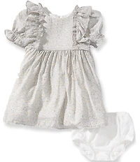 Pippa & Julie Baby Girls Short-Sleeve Annalise Silky Floral Dress