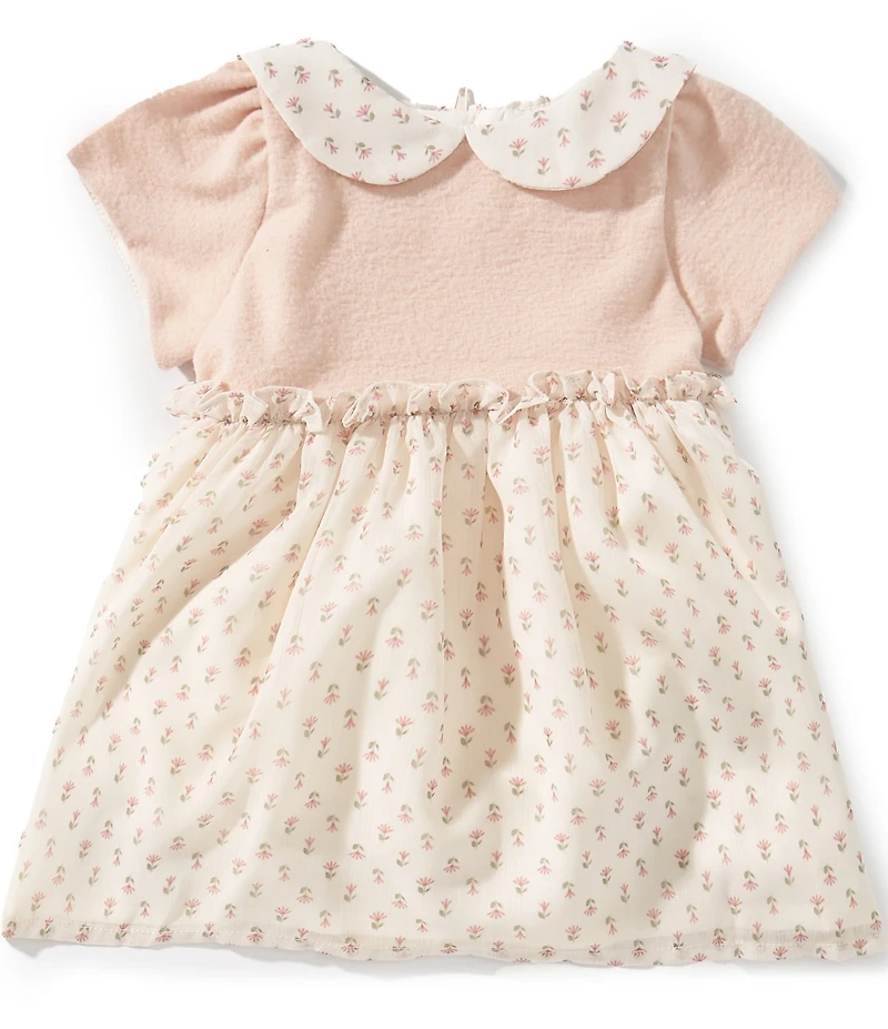 Pippa & Julie Baby Girls Short-Sleeve Floral/Solid Dress