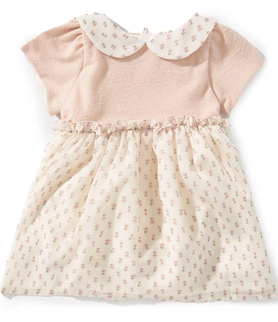 Pippa & Julie Baby Girls Short-Sleeve Floral/Solid Dress