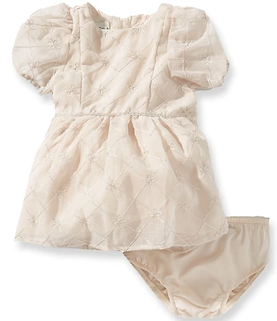 Pippa & Julie Baby Girls Short-Sleeve Shae Sparkle Embroidered Dress