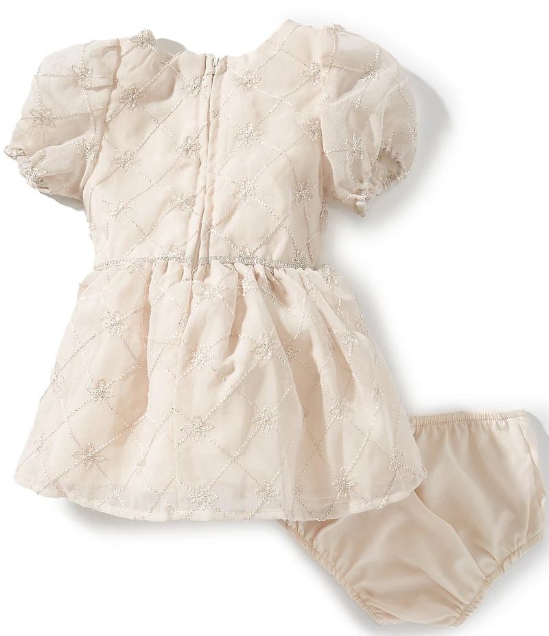 Pippa & Julie Baby Girls Short-Sleeve Shae Sparkle Embroidered Dress