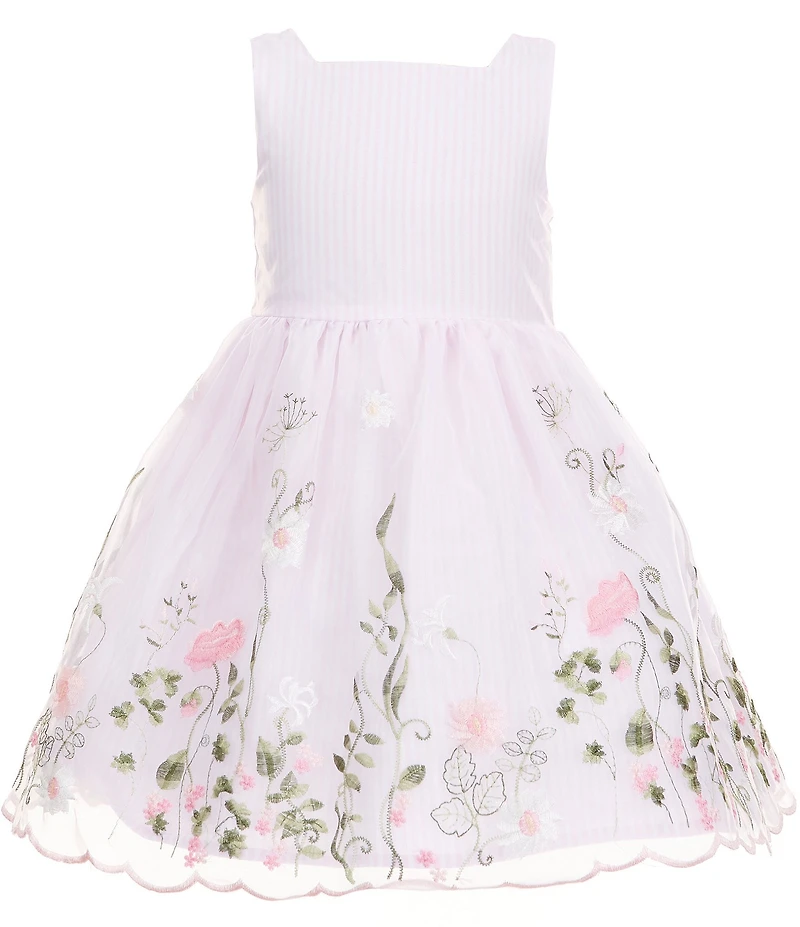 Pippa & Julie Little Girl Sleeveless Jane Floral Embroidered Fit-and-Flare Dress