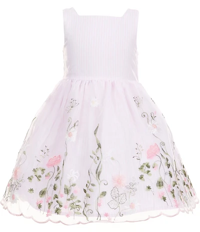 Pippa & Julie Little Girl Sleeveless Jane Floral Embroidered Fit-and-Flare Dress