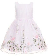 Pippa & Julie Little Girl Sleeveless Jane Floral Embroidered Fit-and-Flare Dress