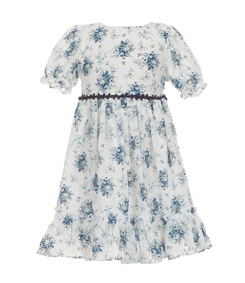 Pippa & Julie Little Girls Dimity Floral Toile Dress