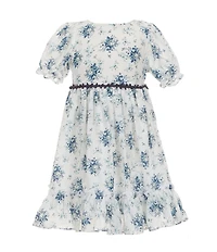 Pippa & Julie Little Girls Dimity Floral Toile Dress