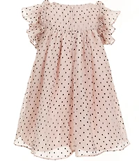 Pippa & Julie Little Girls Angie Short-Sleeve Heart-Printed Bow-Accented Chiffon Float Dress