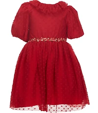 Pippa & Julie Little Girls Lilia Short Sleeve Fit-And-Flare Dress