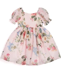 Pippa & Julie Little Girls Puff Sleeve Emilia Floral Dress