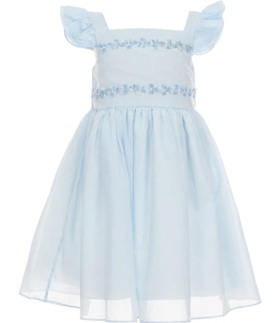 Pippa & Julie Little Girls Ruffle Sleeve Chambray Dress