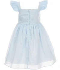 Pippa & Julie Little Girls Ruffle Sleeve Chambray Dress