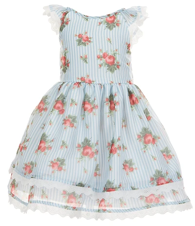 Pippa & Julie Little Girls Short Sleeve Joyce Floral Dress