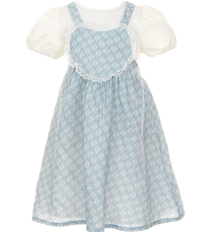 Pippa & Julie Little Girls Sleeveless Courtney Heart-Applique Jumper Dress & Solid T-Shirt Set