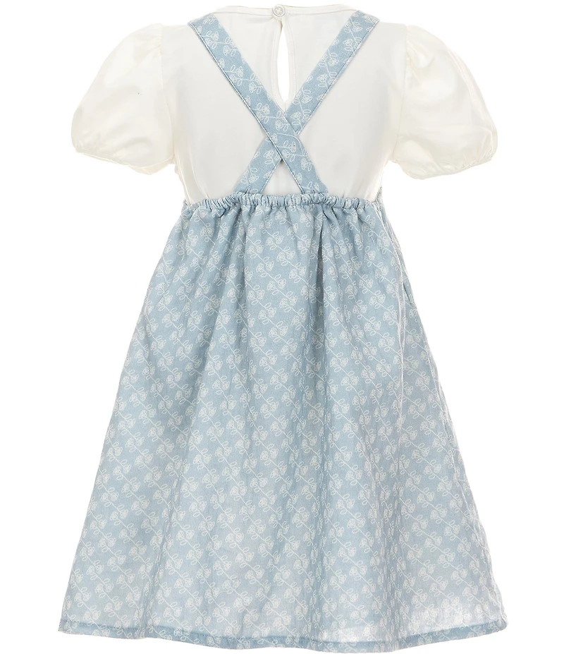 Pippa & Julie Little Girls Sleeveless Courtney Heart-Applique Jumper Dress & Solid T-Shirt Set
