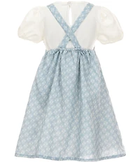 Pippa & Julie Little Girls Sleeveless Courtney Heart-Applique Jumper Dress & Solid T-Shirt Set