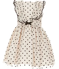 Pippa & Julie Little Girls Sleeveless Polka Dot Ruffle Bodice Dress