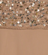 Pisarro Nights Beaded Capelet 3/4 Sleeves Dress