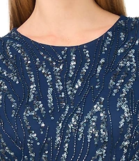 Pisarro Nights Beaded Mesh Long Dress