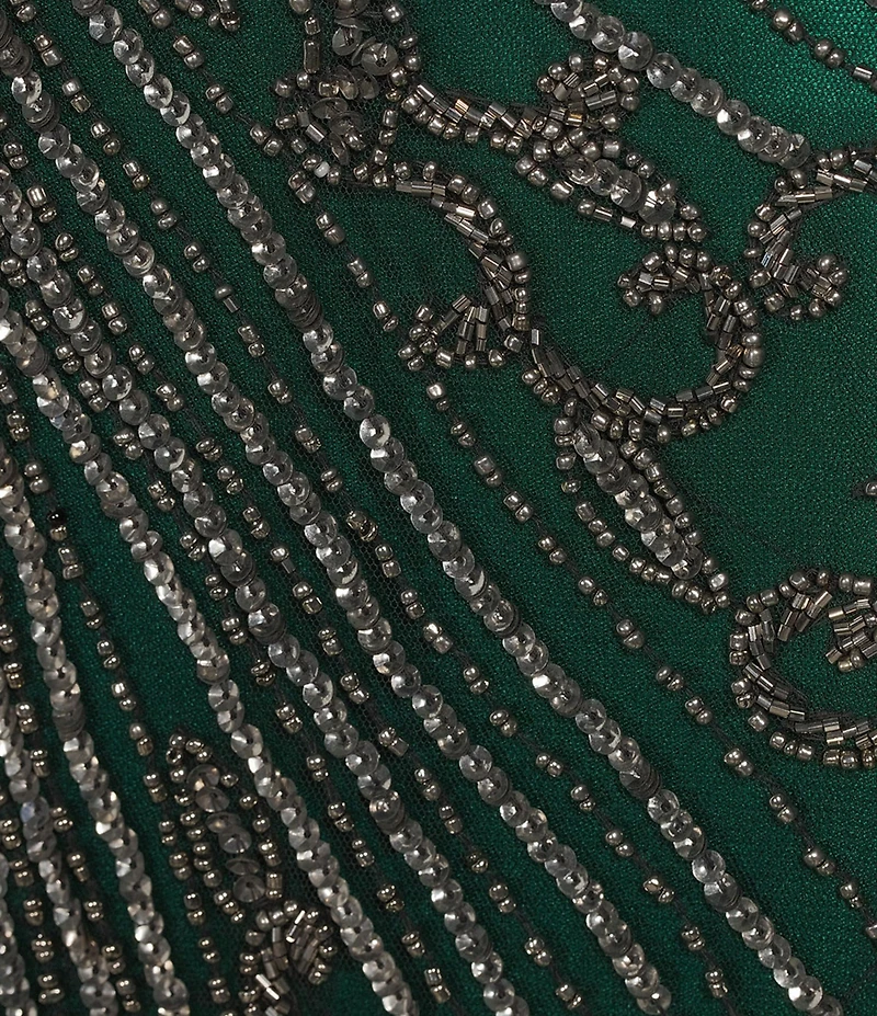 Pisarro Nights Petite Size Short Sleeve Beaded Gown