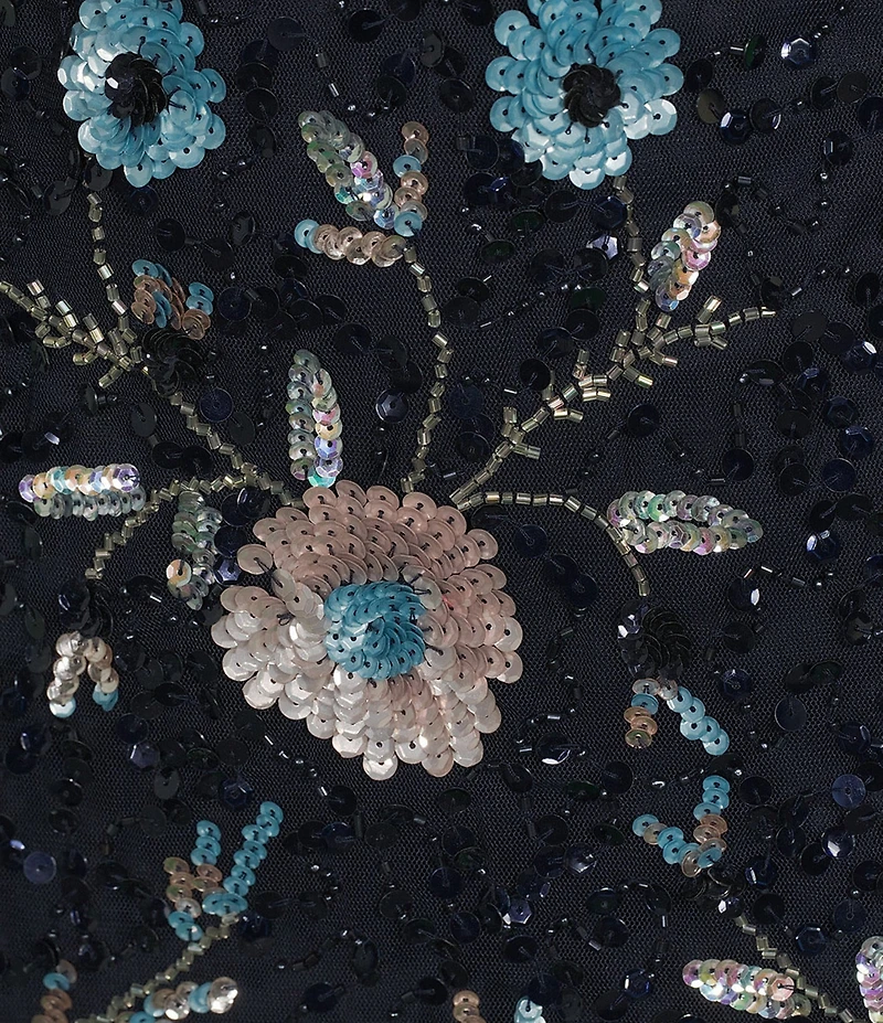 Pisarro Nights V Neck Beaded Sequin Mini Dress