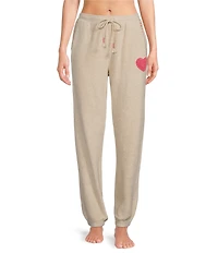PJ Salvage Brushed Fleece Chenille Heart Detail Coordinating Joggers