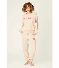 PJ Salvage Brushed Fleece Chenille Heart Detail Coordinating Joggers