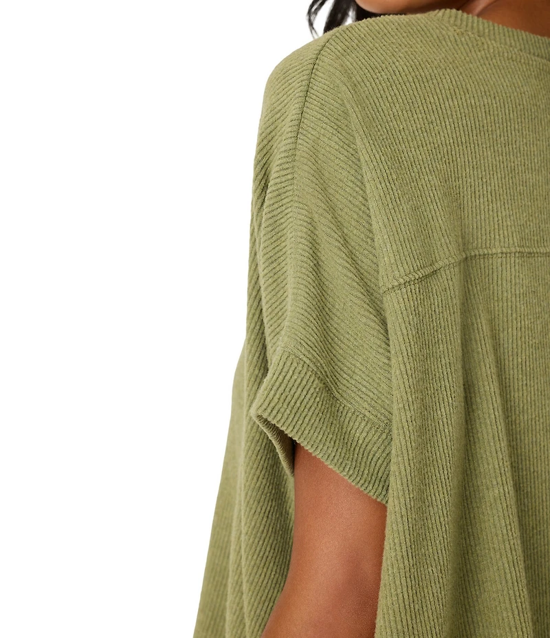 PJ Salvage Brushed Melange Knit Short Sleeve Scoop Neck Long Sleep Lounge Set