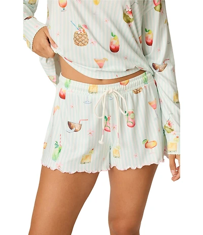 PJ Salvage Butter Jersey Cocktail Print Coordinating Sleep Shorts