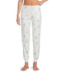 PJ Salvage Disco Dog Peachy Knit Drawstring Tie Coordinating Sleep Jogger