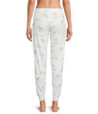 PJ Salvage Disco Dog Peachy Knit Drawstring Tie Coordinating Sleep Jogger