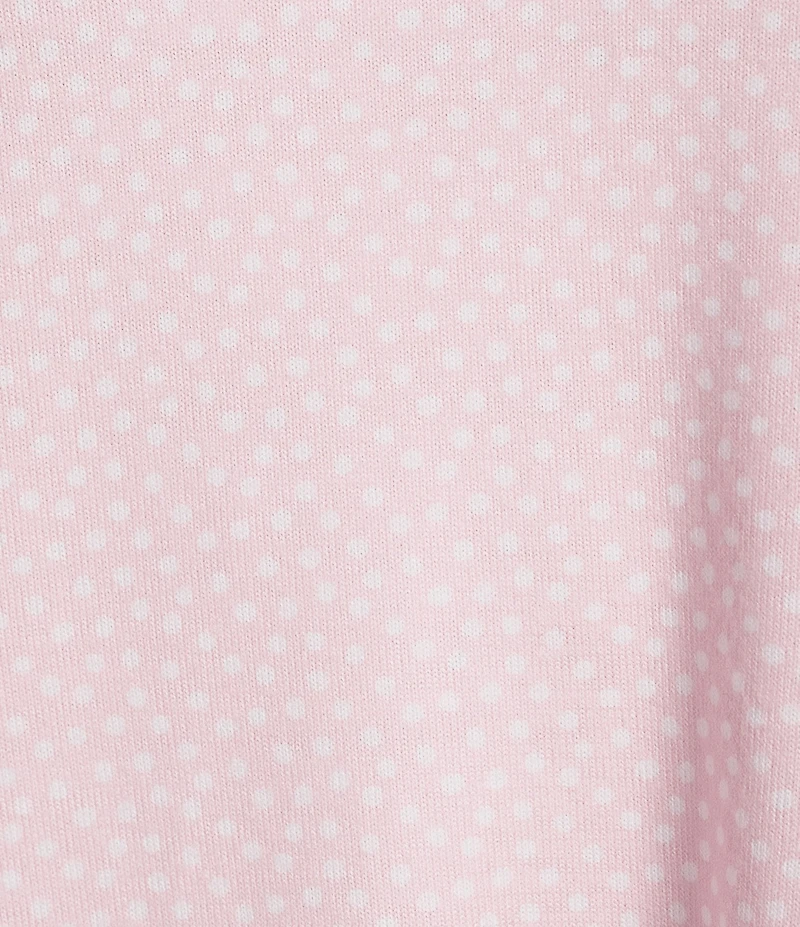 PJ Salvage Dotted Peachy Knit Long Sleeve Crew Neck Coordinating Sleep Top