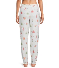 PJ Salvage Holiday Cat Print Coordinating Drawstring Tie Sleep Joggers