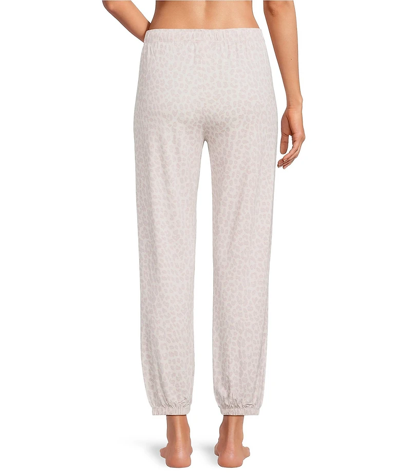 PJ Salvage Leopard Print Jersey Knit Drawstring Tie Coordinating Sleep Pants