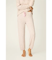 PJ Salvage Leopard Print Jersey Knit Drawstring Tie Coordinating Sleep Pants