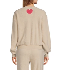 PJ Salvage Long Sleeve Crew Neck Brushed Fleece Mama Pullover