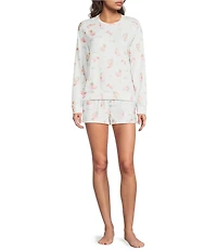 Pj Salvage Long Sleeve Crew Neck Butter Jersey Drink Print Coordinating Sleep Top