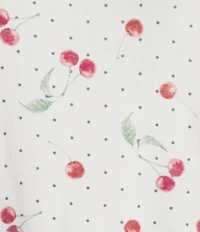 PJ Salvage Long Sleeve Crew Neck Cherry Print Long Peachy Knit Valentine's Day Pajama Set