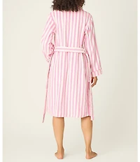 PJ Salvage Long Sleeve Shawl Collar #double;Vacay Mode#double; Embroidery Striped Terry Cloth Robe