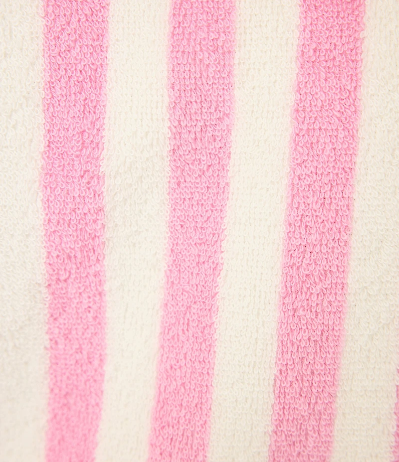 PJ Salvage Long Sleeve Shawl Collar #double;Vacay Mode#double; Embroidery Striped Terry Cloth Robe